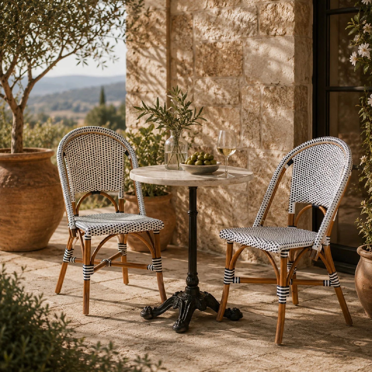 Luxury Two-Toned Weaving Modern Dining Chair European Style for Villa