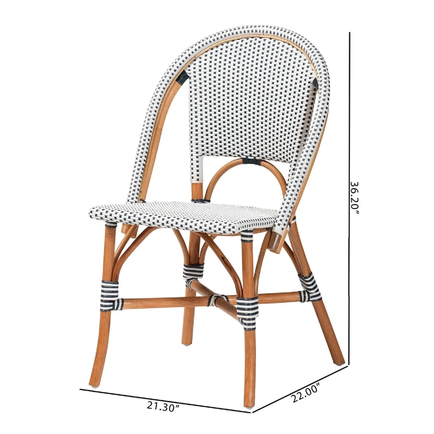 Luxury Two-Toned Weaving Modern Dining Chair European Style for Villa