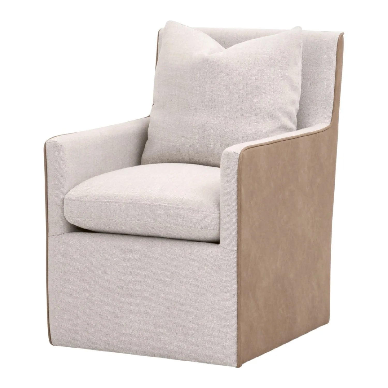 Luxury Two-Toned Wheeled Lounge Chair Modern Italian Style for Villa
