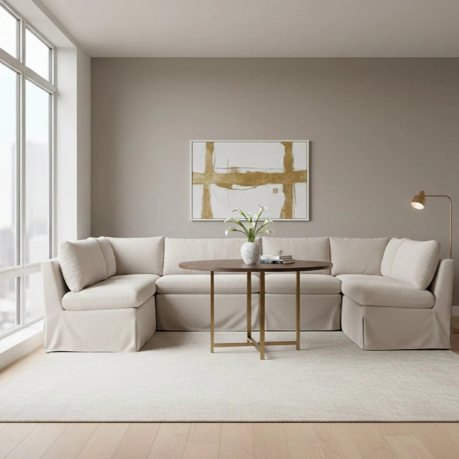 Luxury U-Shaped Dining Banquette Modern Italian Style for Villa