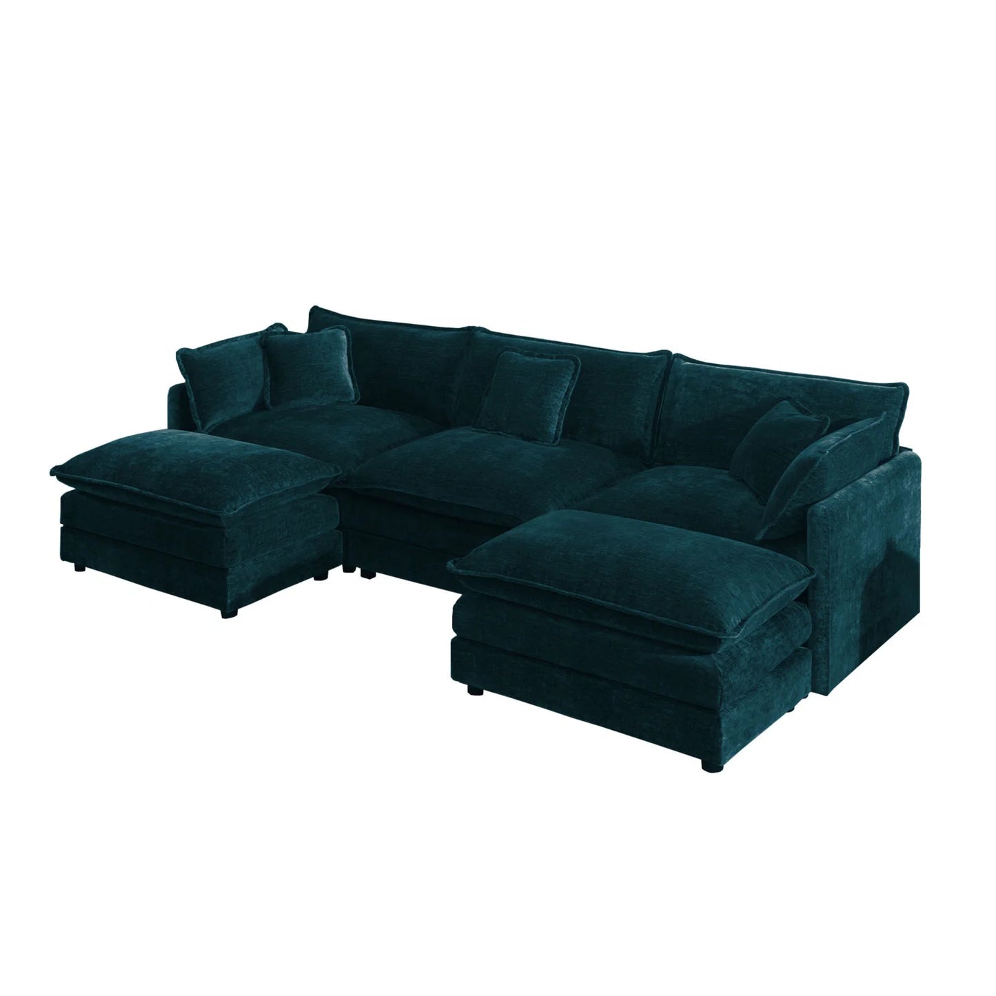 Luxury U-Shaped Fabric Sectional Sofa Modern Italian Style for Villa
