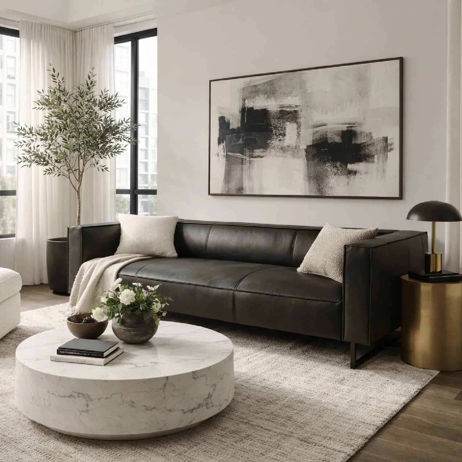 Luxury Upholstered 5-Seater Sofa Modern Italian Style for Villa