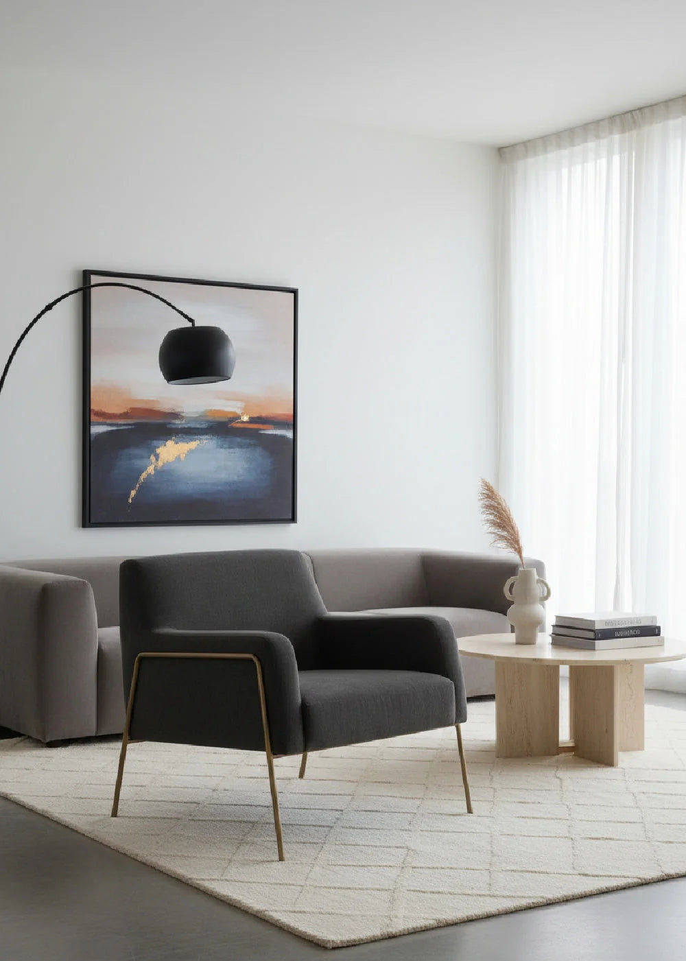 Luxury Upholstered Armchair Modern Italian Style for Villa