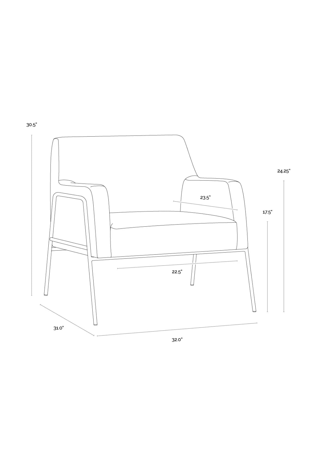 Luxury Upholstered Armchair Modern Italian Style for Villa