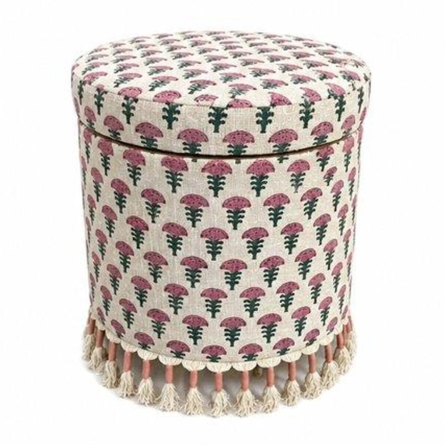 Luxury Upholstered Bohemian Fabric Ottoman European Style for Villa