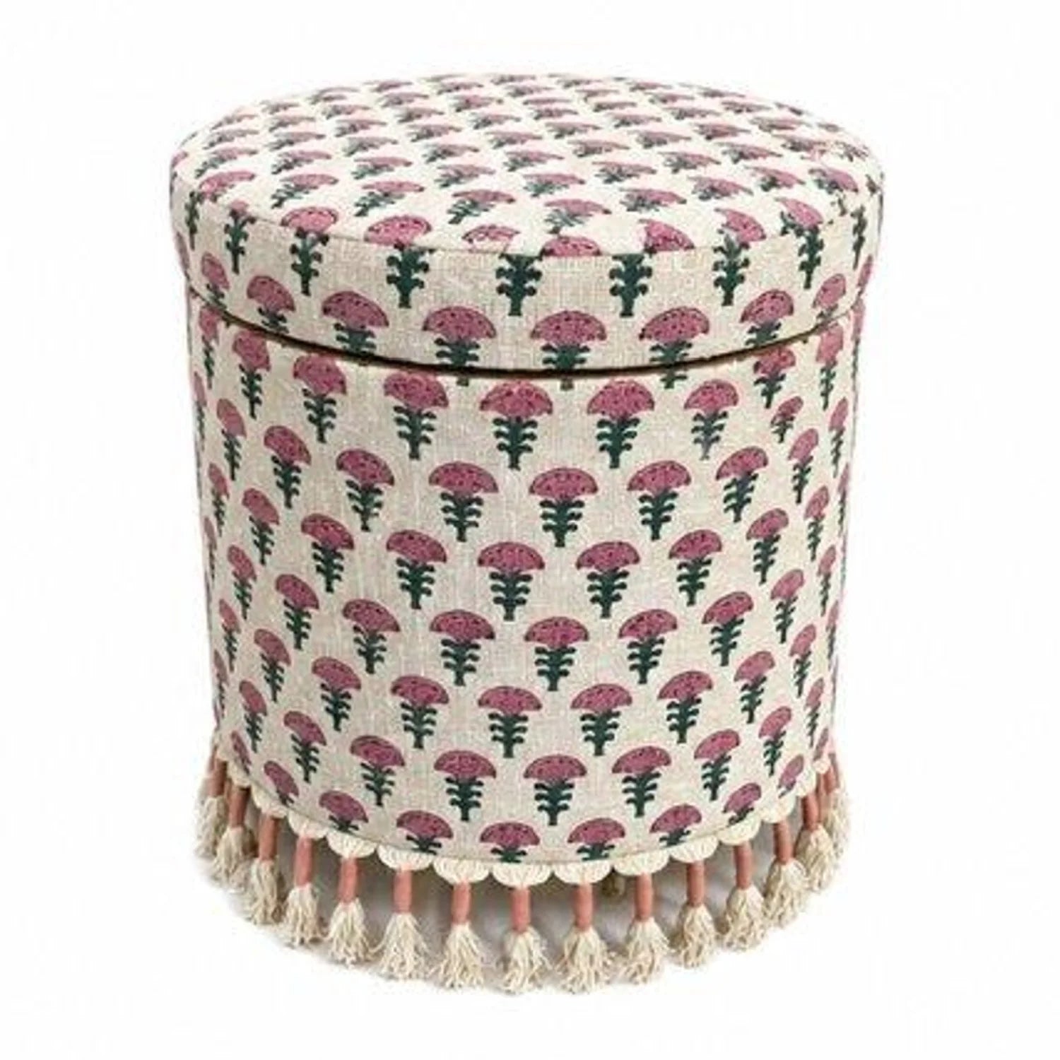 Luxury Upholstered Bohemian Fabric Ottoman European Style for Villa