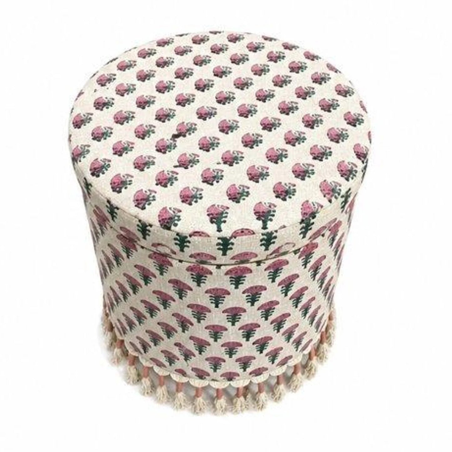 Luxury Upholstered Bohemian Fabric Ottoman European Style for Villa