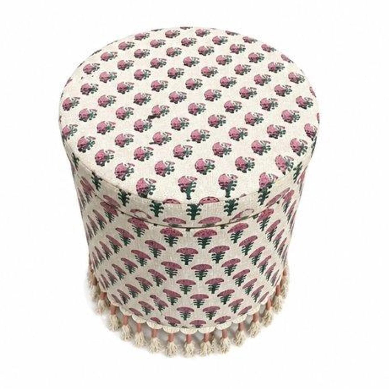 Luxury Upholstered Bohemian Fabric Ottoman European Style for Villa