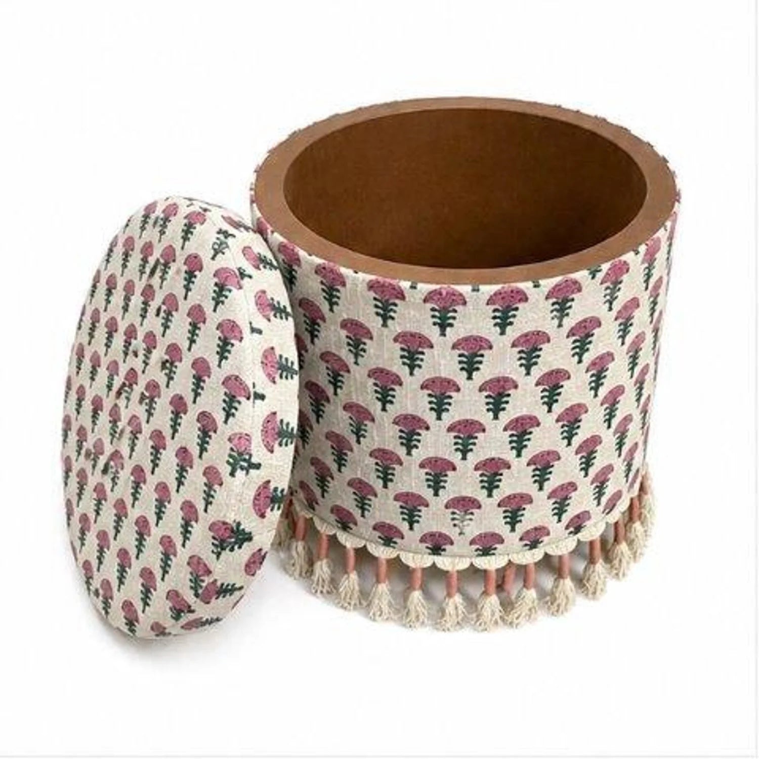 Luxury Upholstered Bohemian Fabric Ottoman European Style for Villa