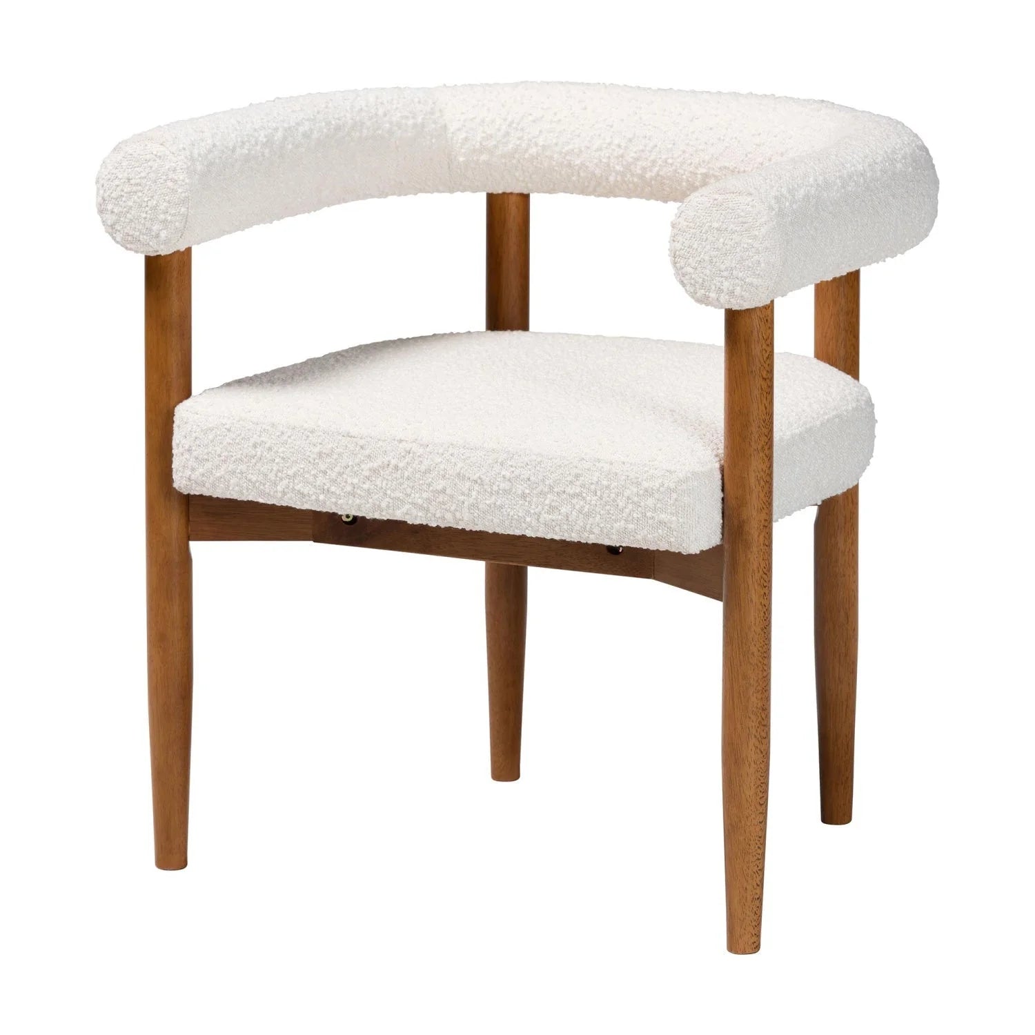 Luxury Upholstered Boucle Modern Dining Armchair European Style for Villa