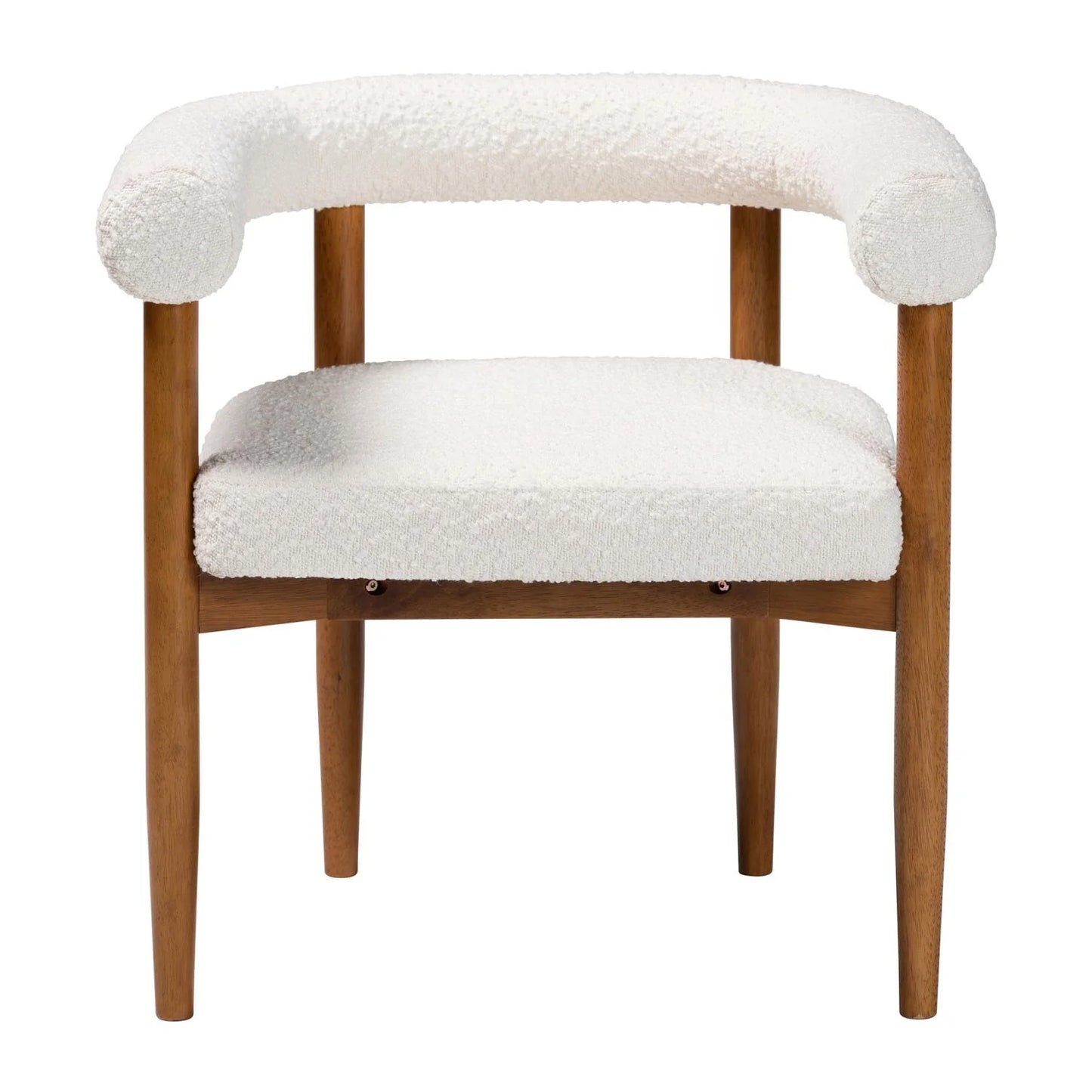 Luxury Upholstered Boucle Modern Dining Armchair European Style for Villa