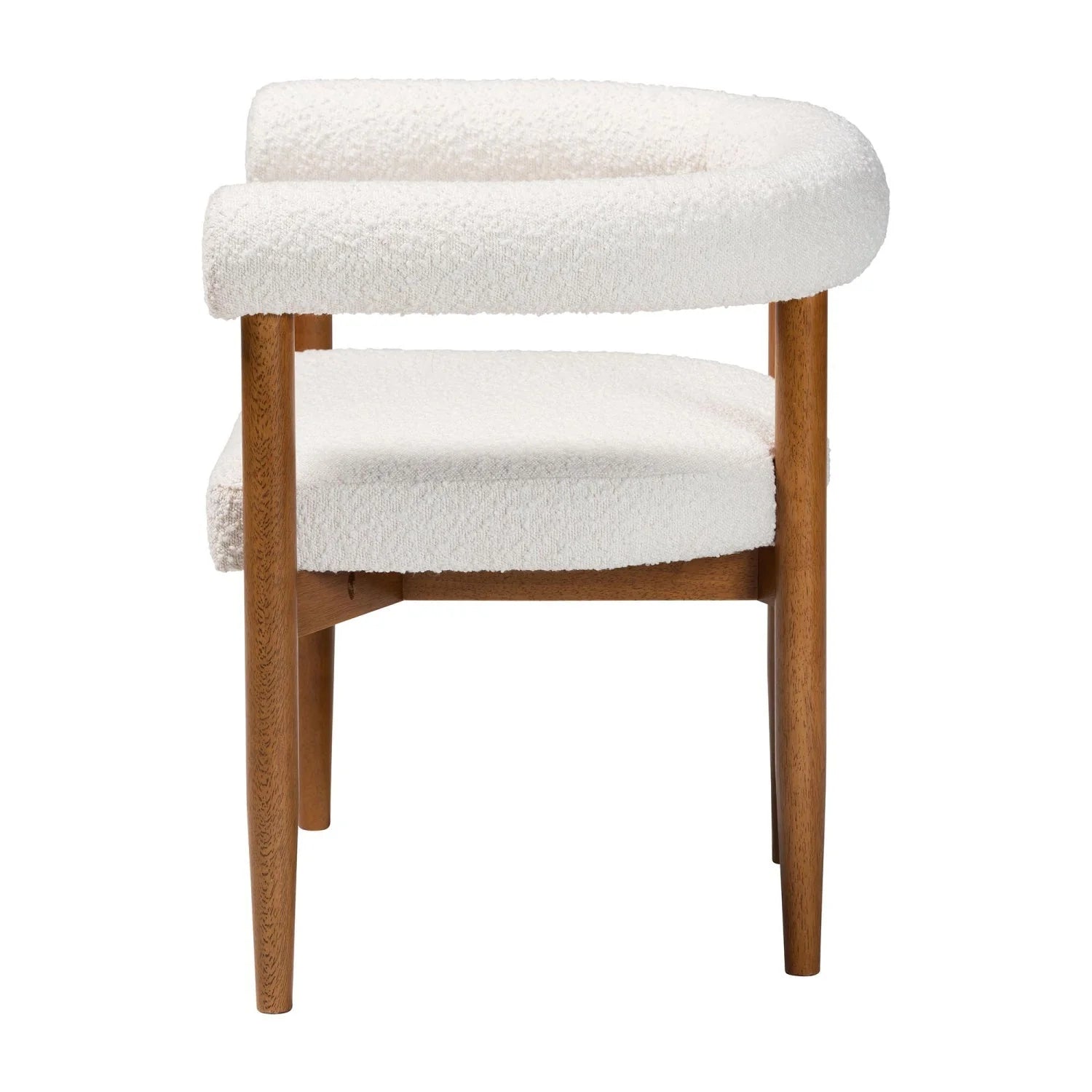 Luxury Upholstered Boucle Modern Dining Armchair European Style for Villa