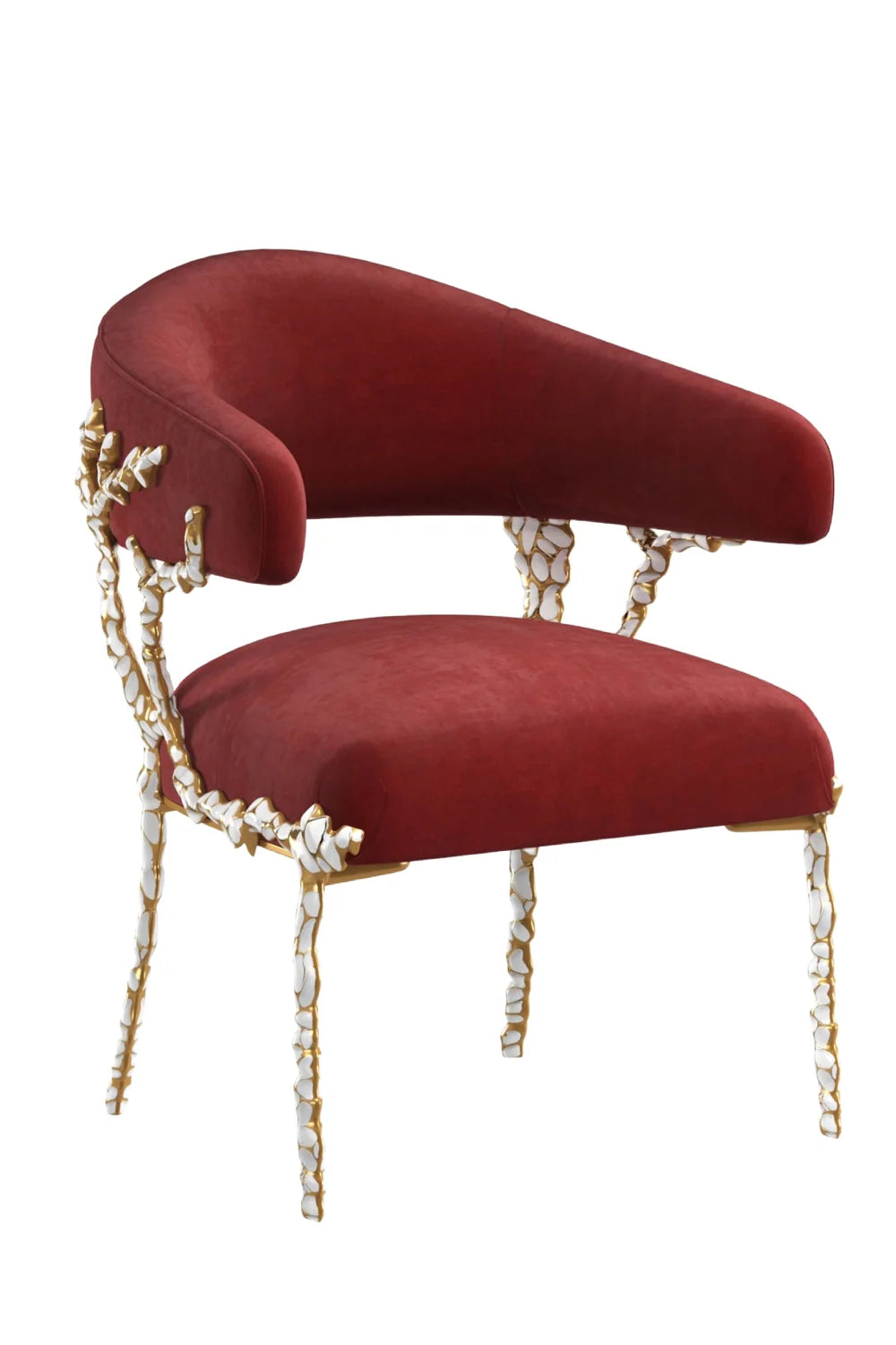 Luxury Upholstered Fabric Modern Dining Armchair European Style for Villa