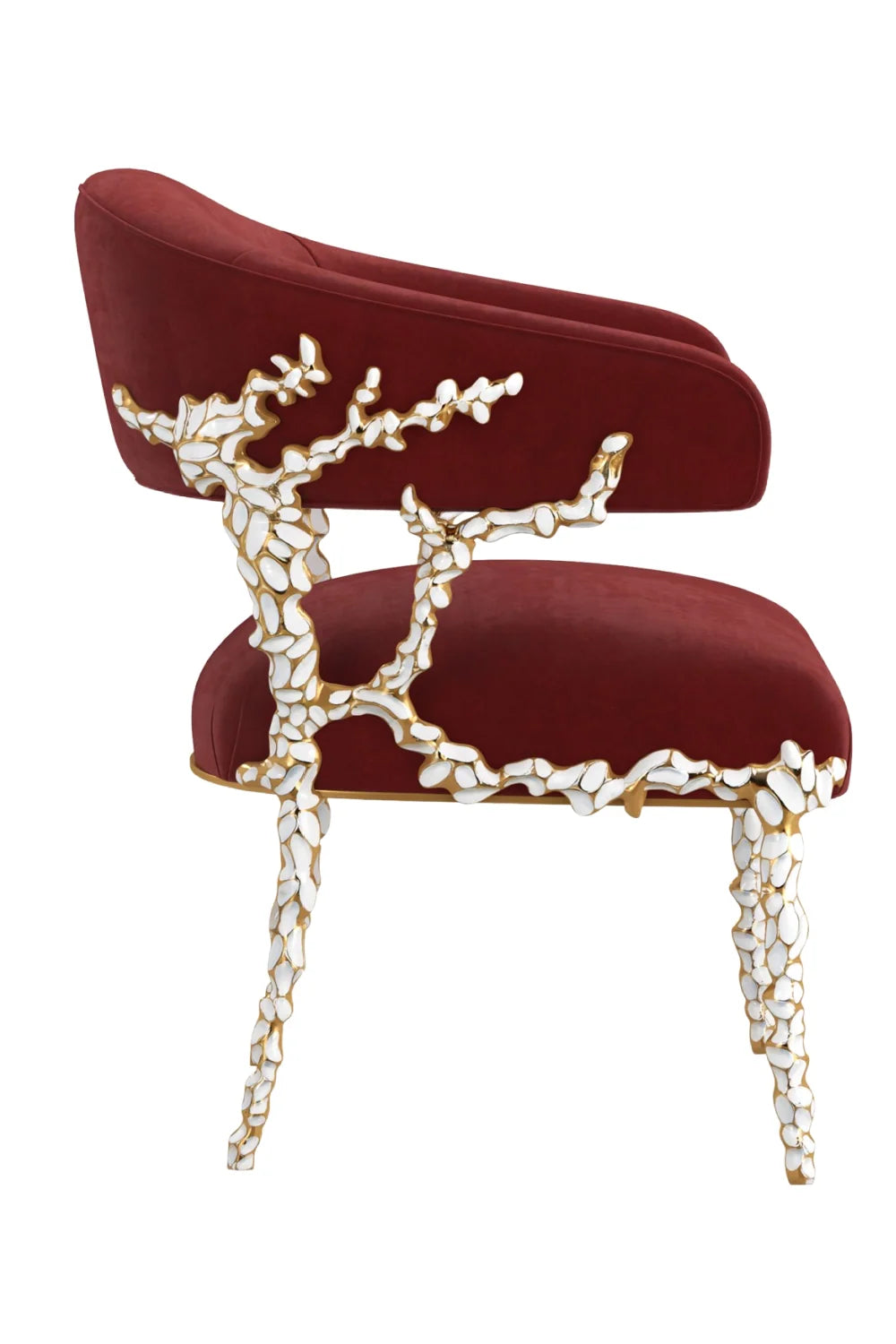 Luxury Upholstered Fabric Modern Dining Armchair European Style for Villa