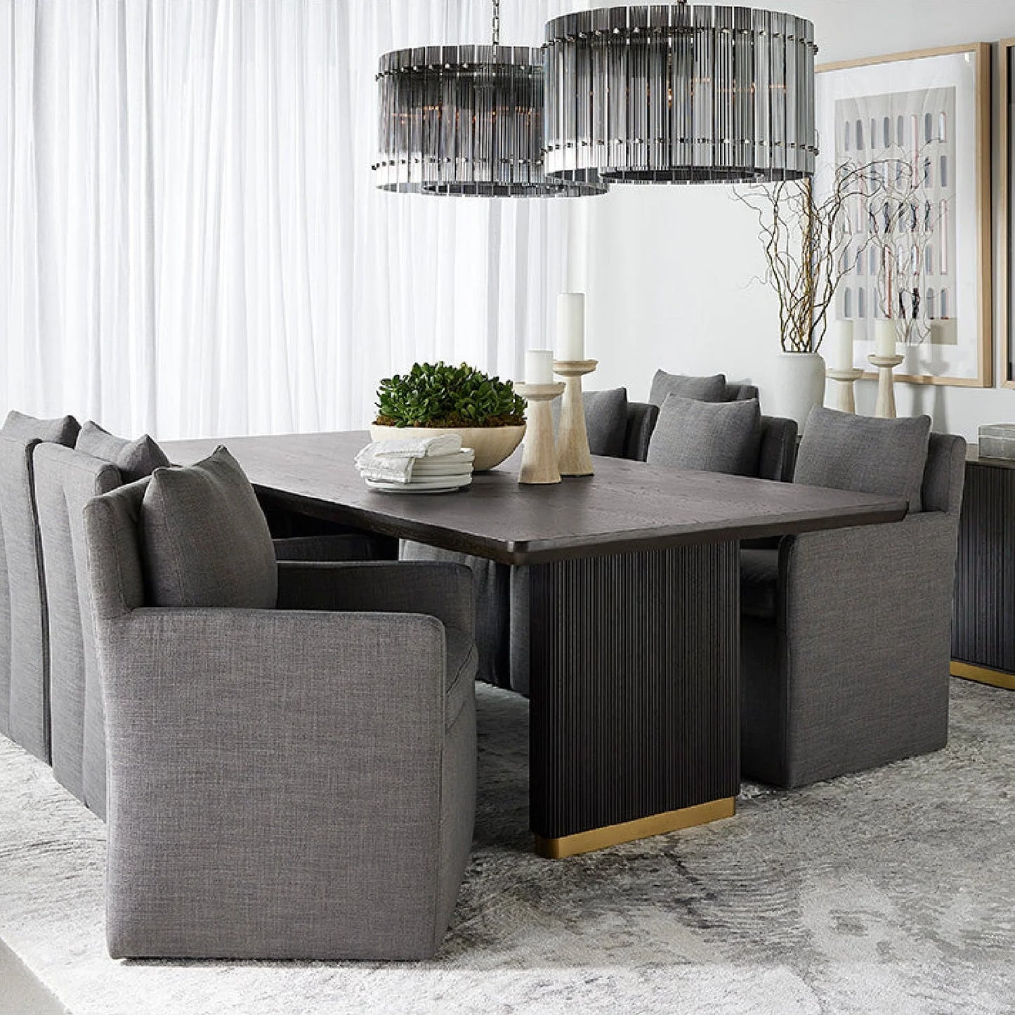 Luxury Upholstered Fabric Modern Dining Armchair European Style for Villa