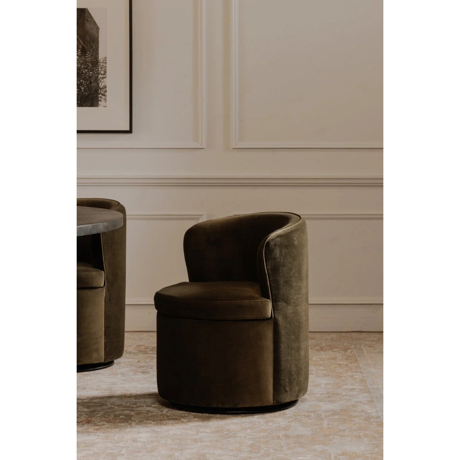 Luxury Upholstered Fabric Modern Dining Armchair European Style for Villa