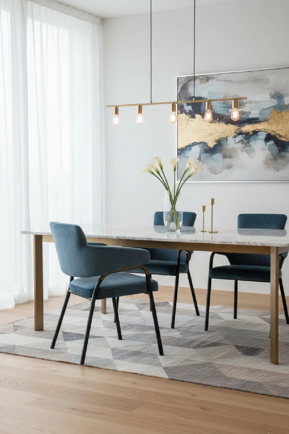 Luxury Upholstered Fabric Modern Dining Armchair European Style for Villa