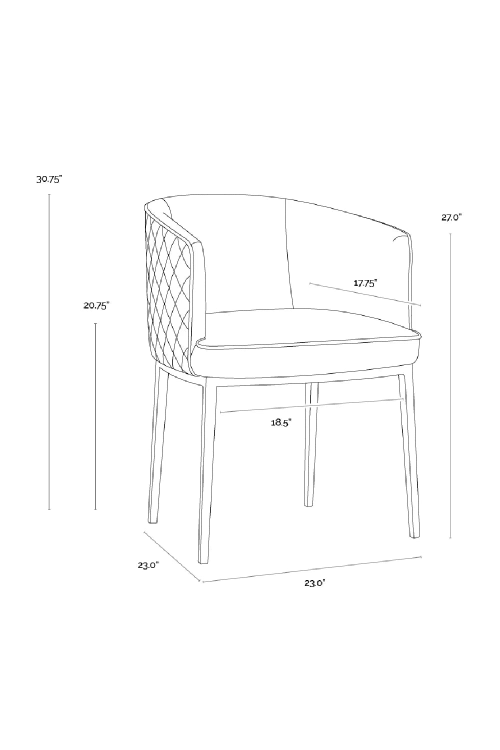 Luxury Upholstered Fabric Modern Dining Armchair European Style for Villa