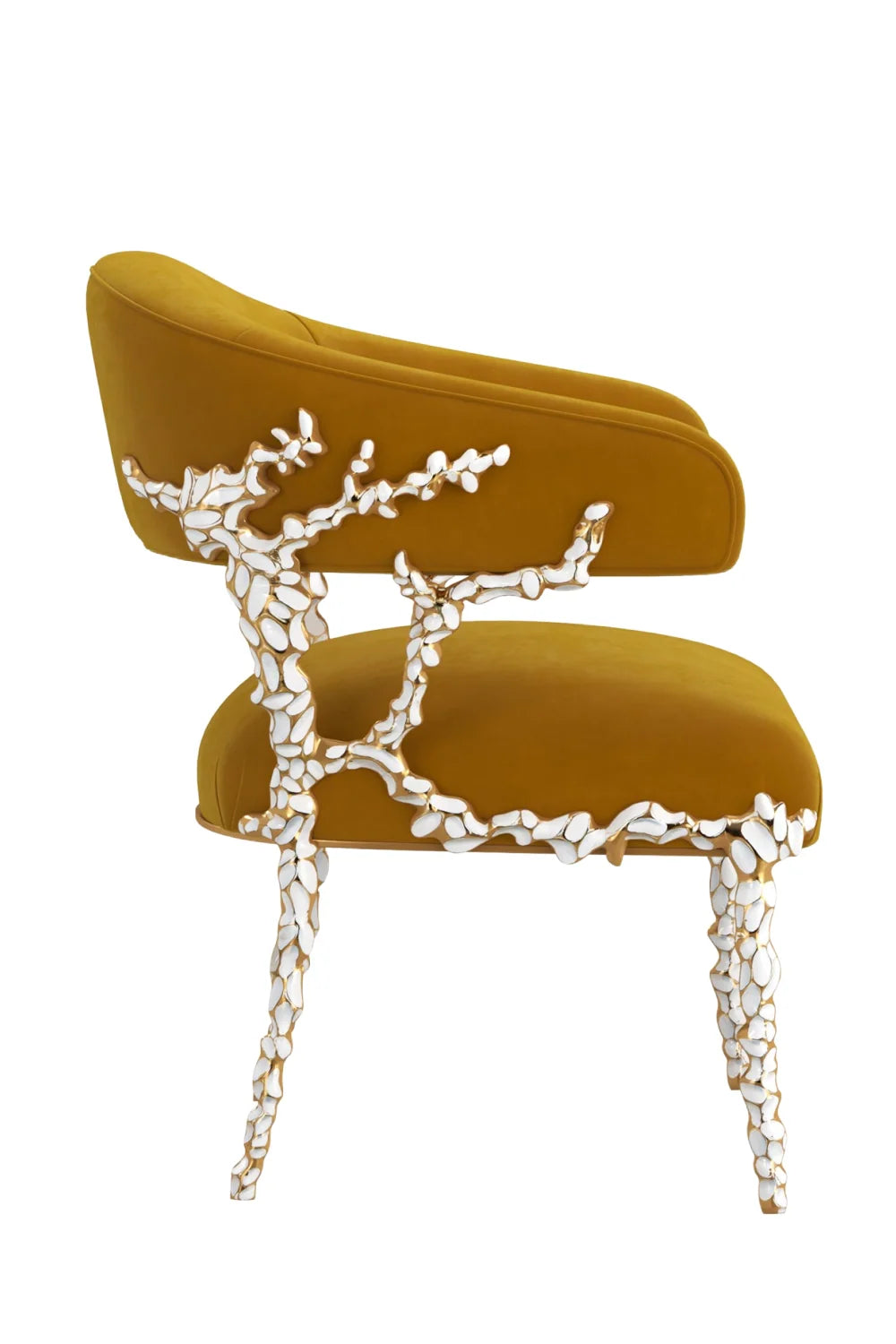 Luxury Upholstered Fabric Modern Dining Armchair European Style for Villa