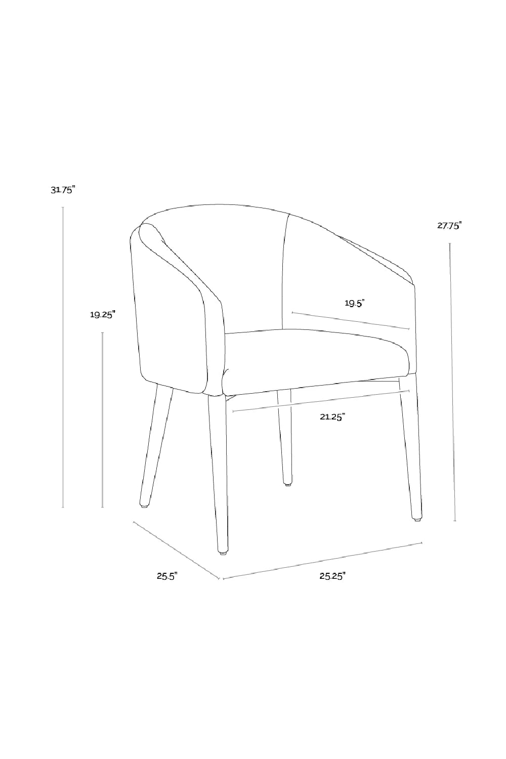 Luxury Upholstered Fabric Modern Dining Armchair European Style for Villa