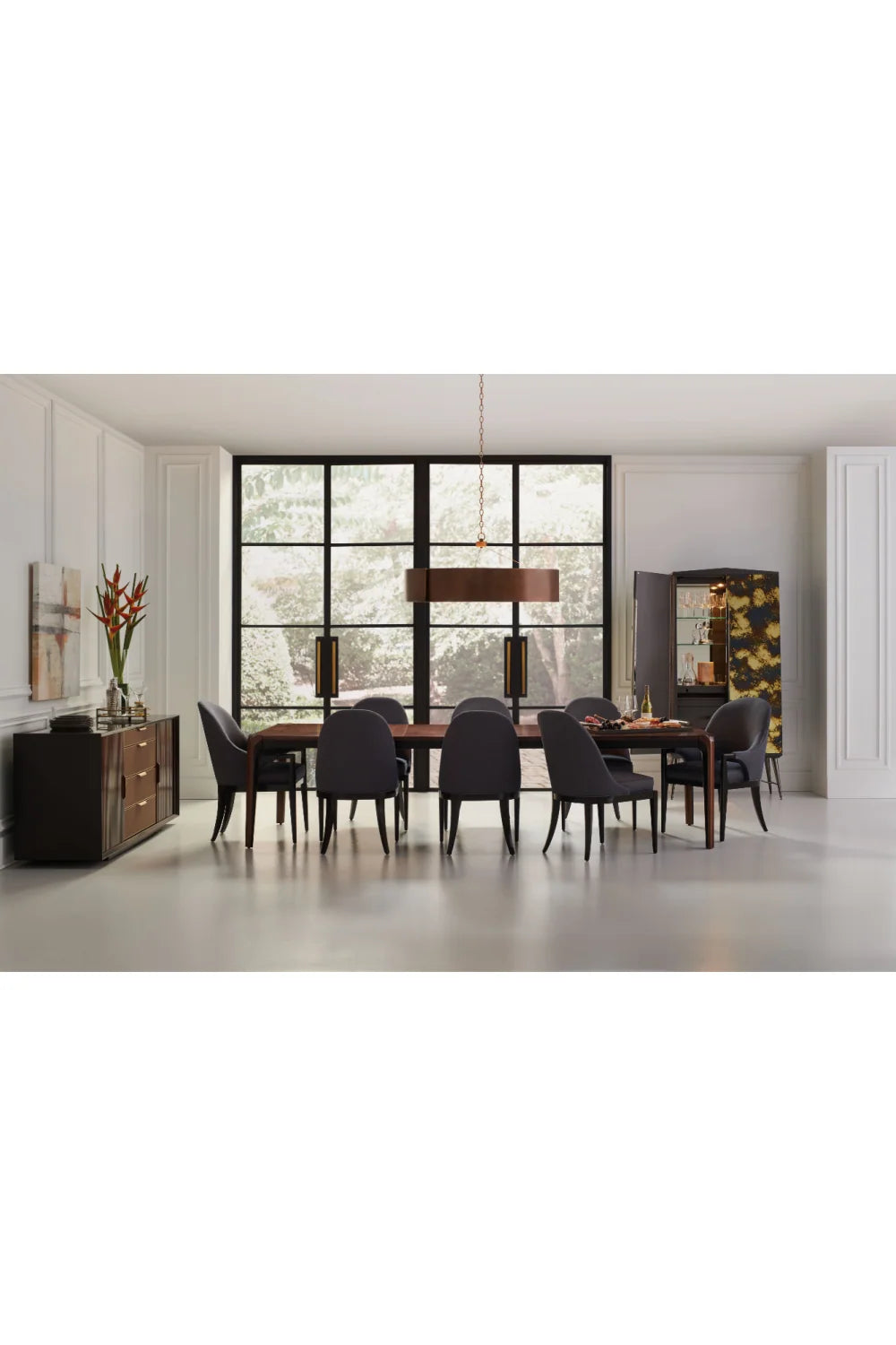Luxury Upholstered Fabric Modern Dining Chair European Style for Villa