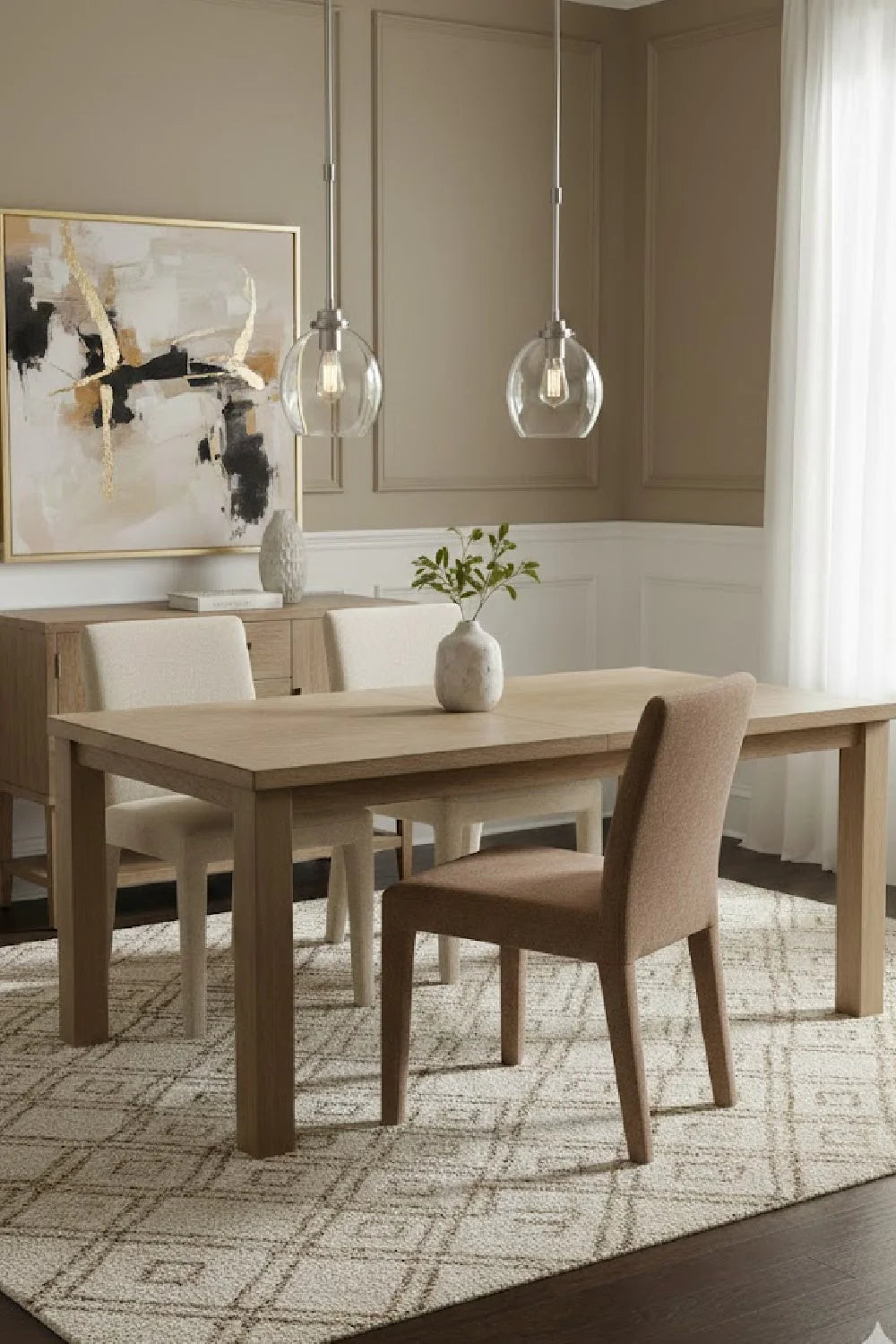 Luxury Upholstered Fabric Modern Dining Chair European Style for Villa