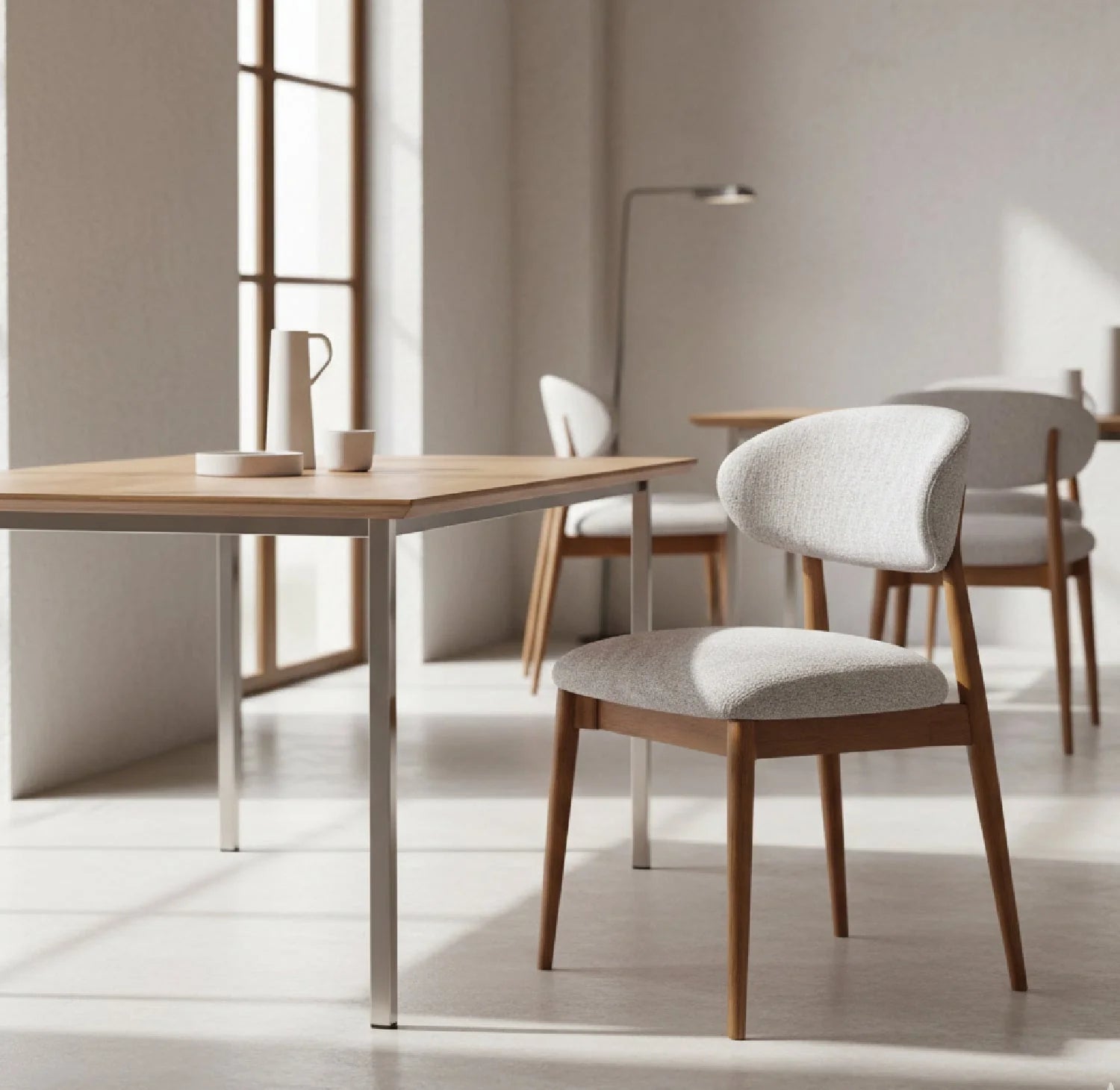 Luxury Upholstered Fabric Modern Dining Chair European Style for Villa