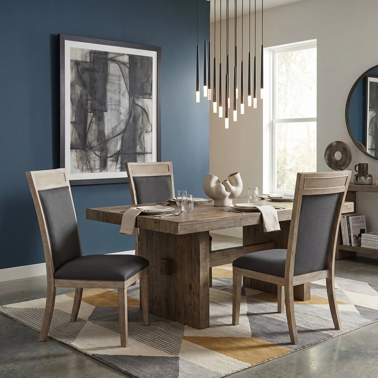 Luxury Upholstered Fabric Modern Dining Chair European Style for Villa