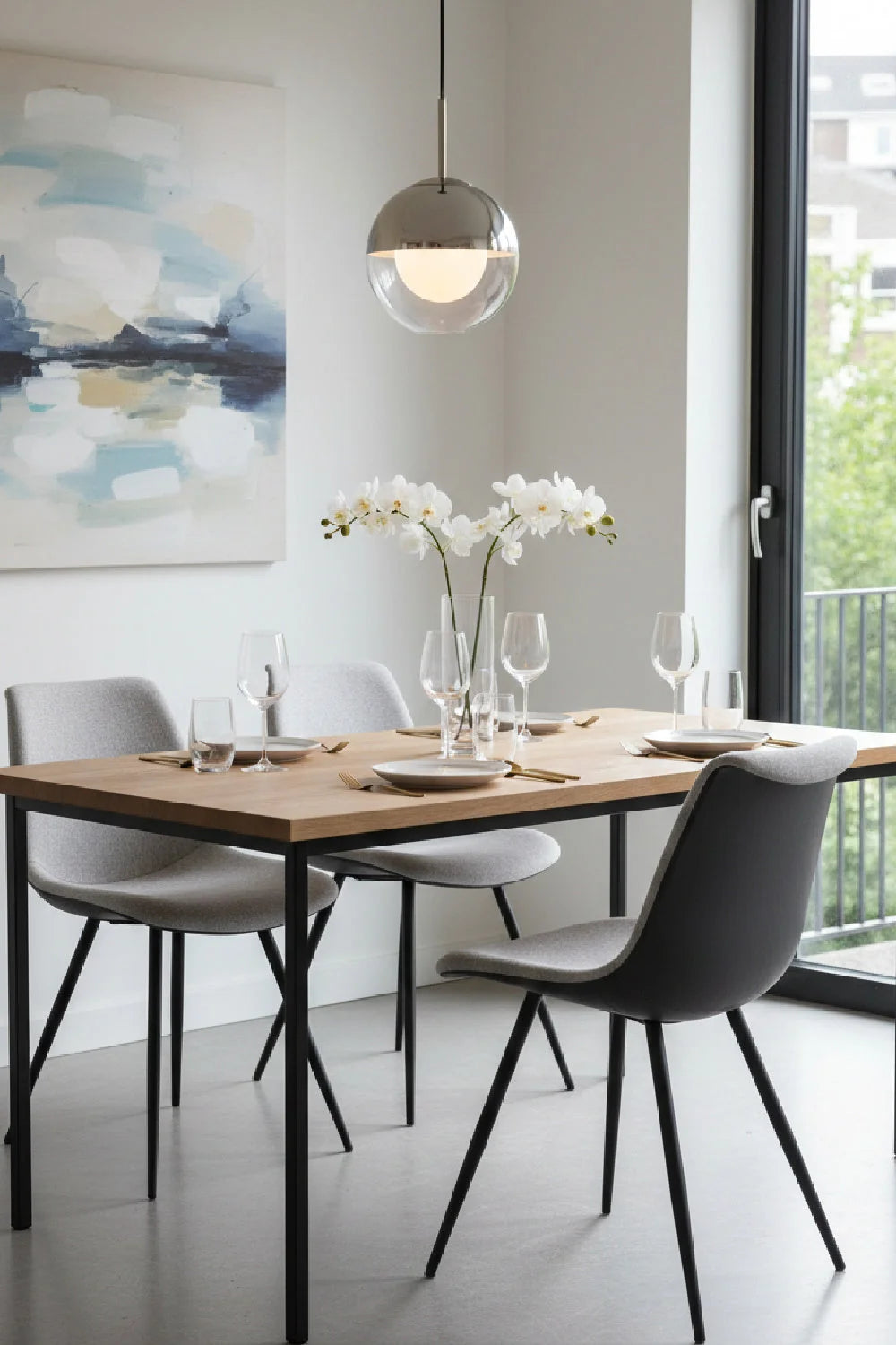 Luxury Upholstered Fabric Modern Dining Chair European Style for Villa