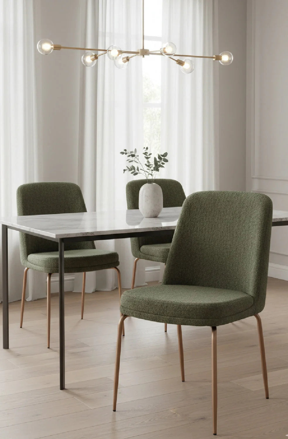 Luxury Upholstered Fabric Modern Dining Chair European Style for Villa