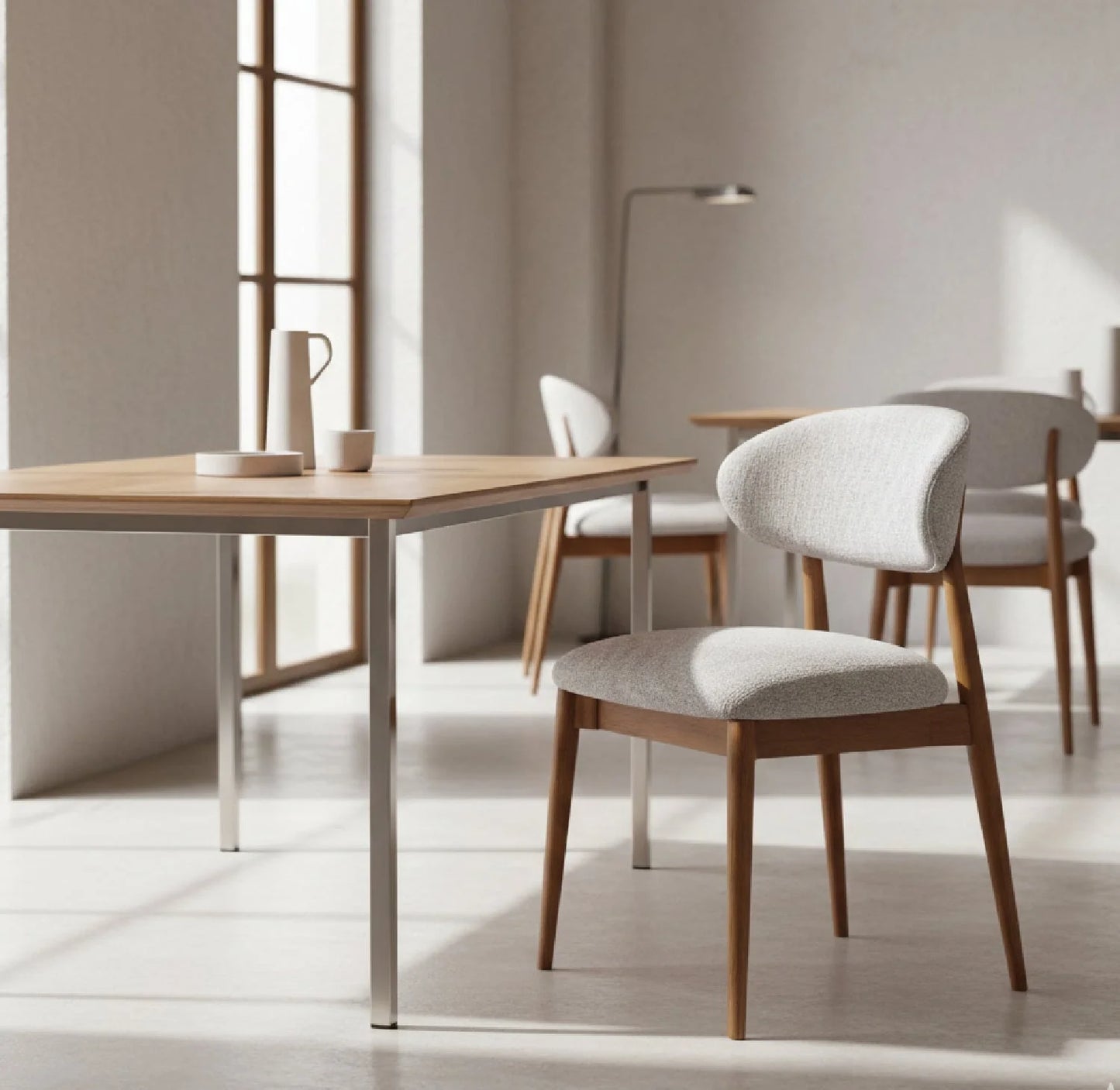 Luxury Upholstered Fabric Modern Dining Chair European Style for Villa
