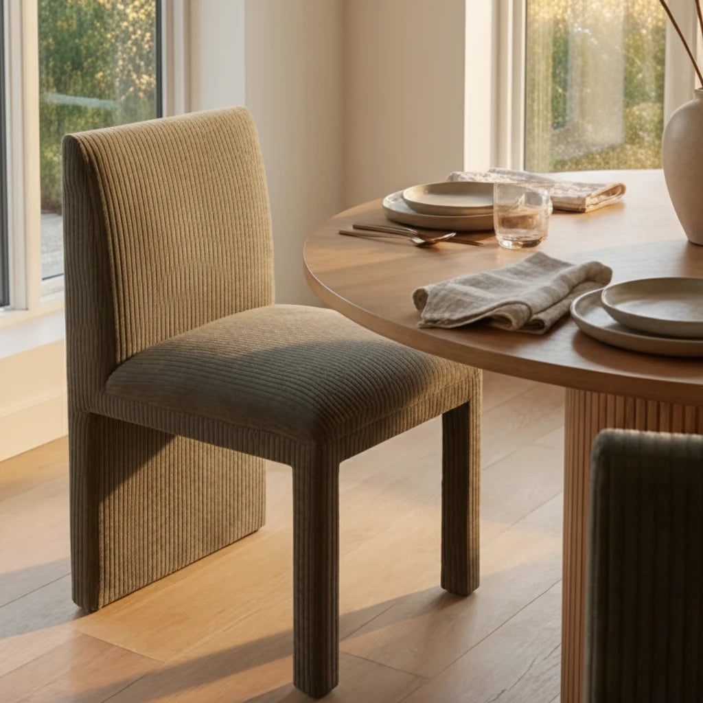 Luxury Upholstered Fabric Modern Dining Chair European Style for Villa