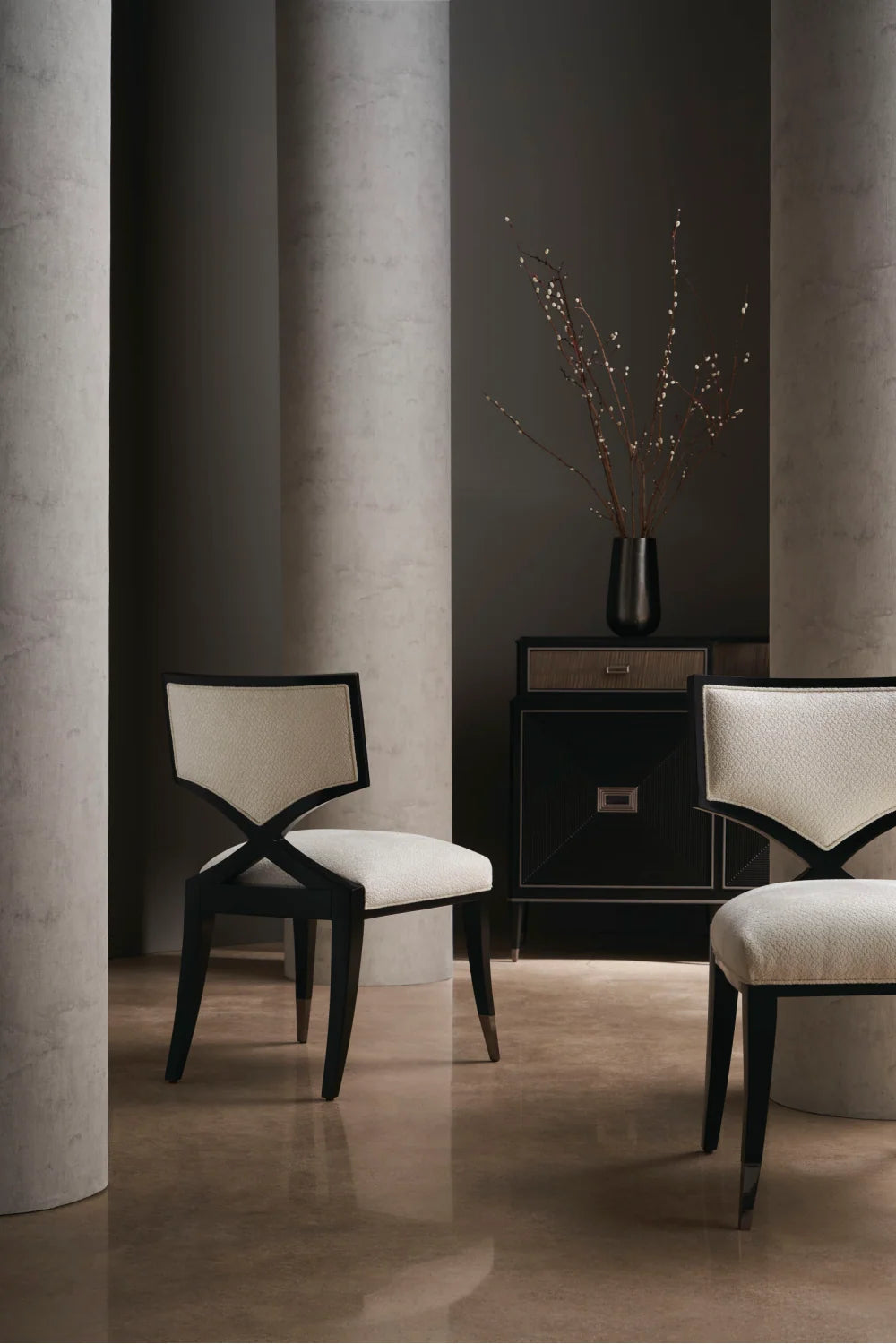 Luxury Upholstered Fabric Modern Dining Chair European Style for Villa