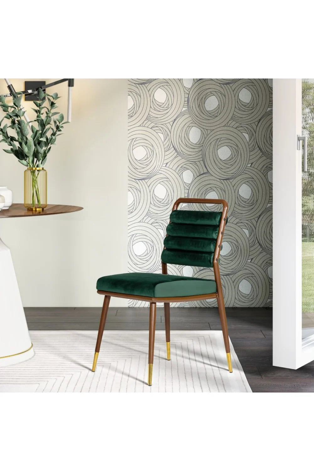 Luxury Upholstered Fabric Modern Dining Chair European Style for Villa