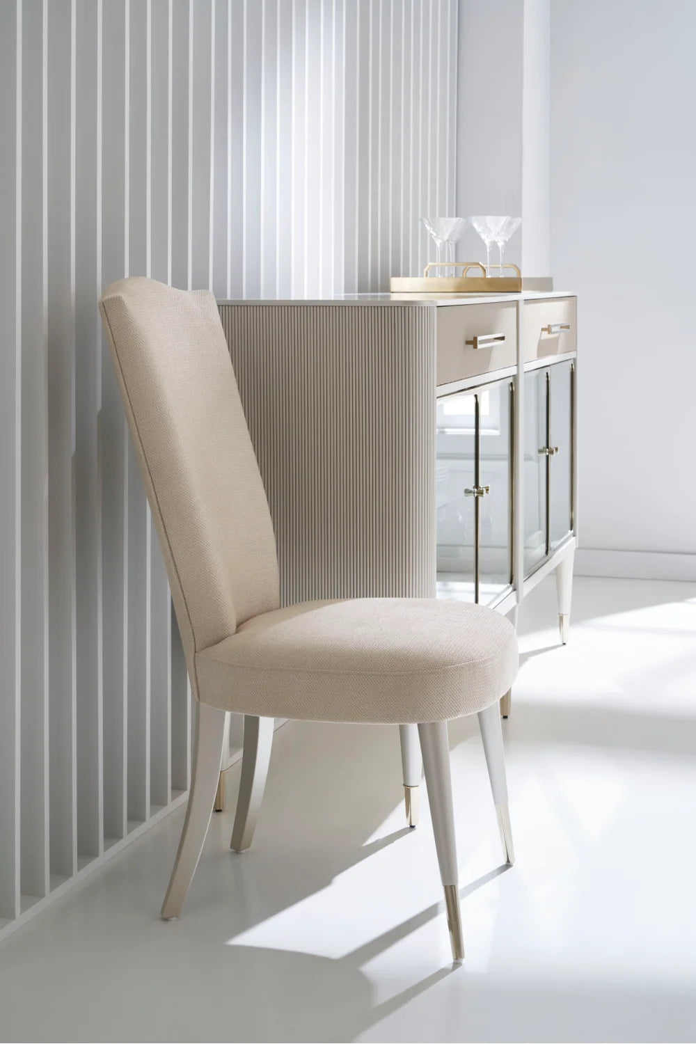 Luxury Upholstered Fabric Modern Dining Chair European Style for Villa