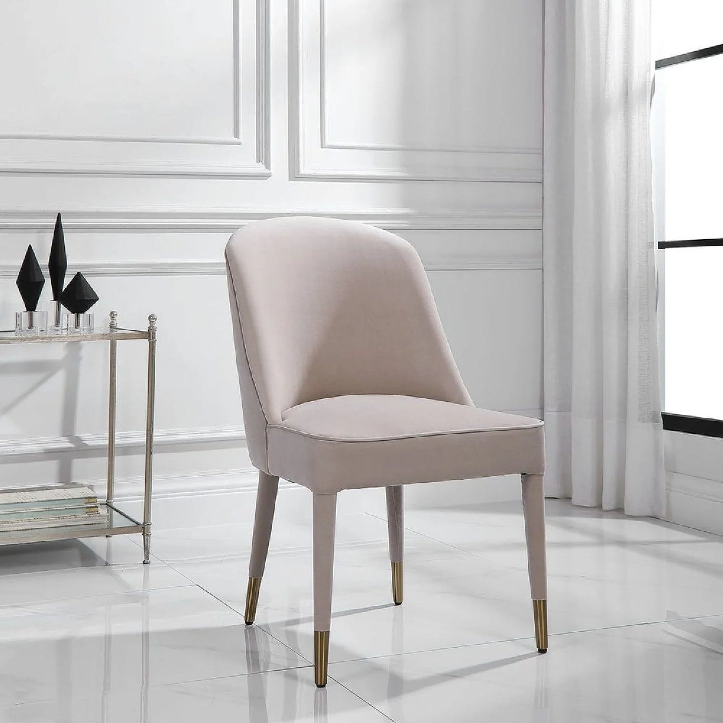 Luxury Upholstered Fabric Modern Dining Chair European Style for Villa