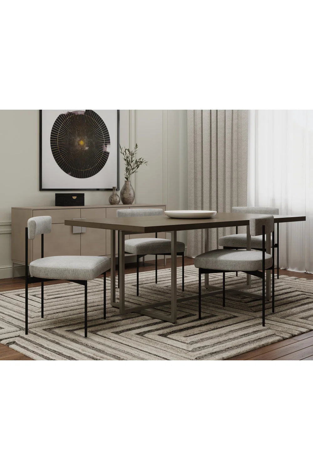 Luxury Upholstered Fabric Modern Dining Chair European Style for Villa