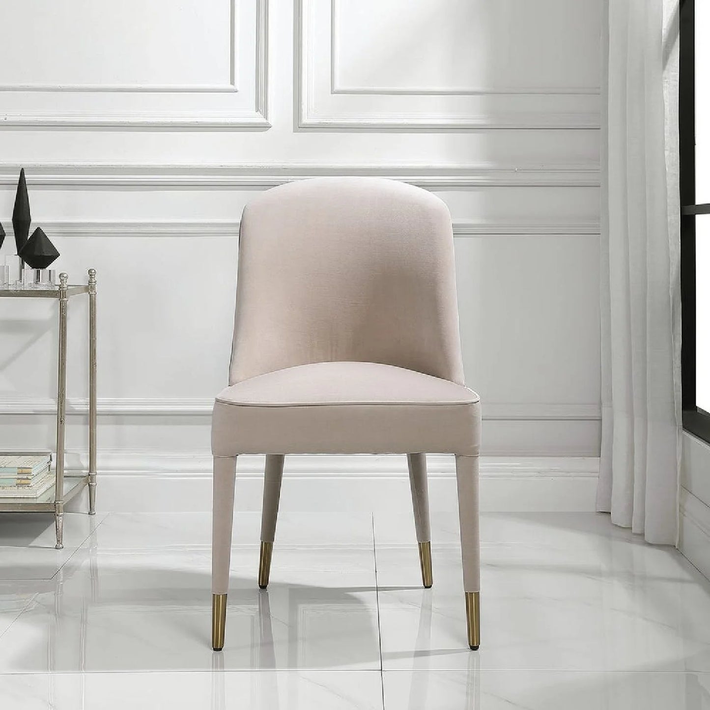 Luxury Upholstered Fabric Modern Dining Chair European Style for Villa