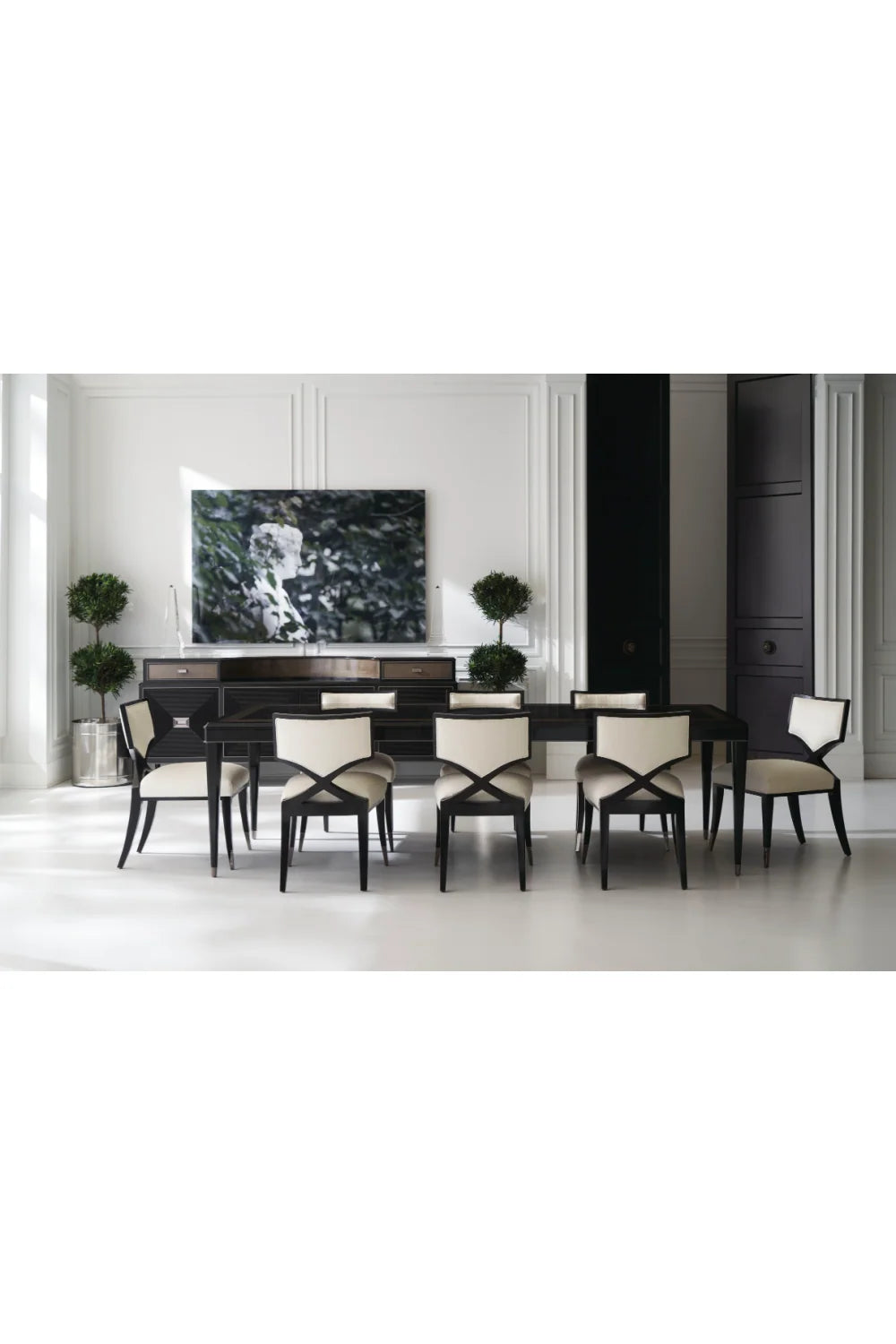 Luxury Upholstered Fabric Modern Dining Chair European Style for Villa