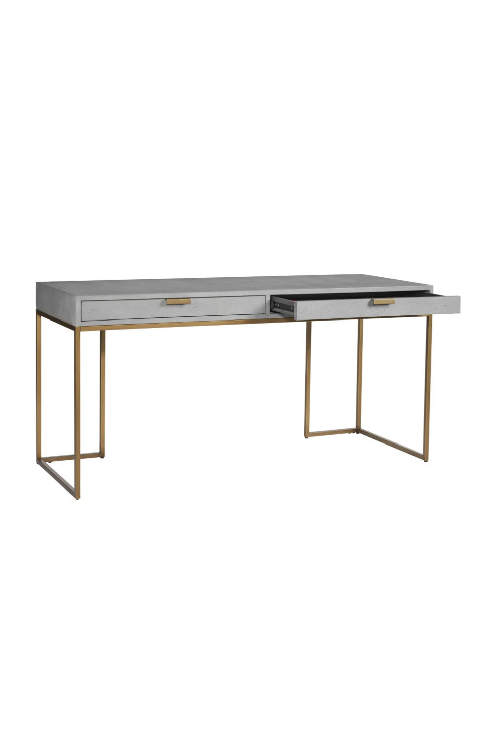 Luxury Upholstered Leather 2-Drawer Modern Desk European Style for Villa