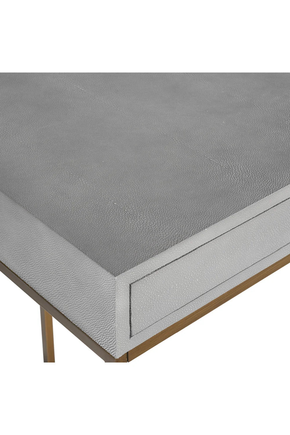 Luxury Upholstered Leather 2-Drawer Modern Desk European Style for Villa