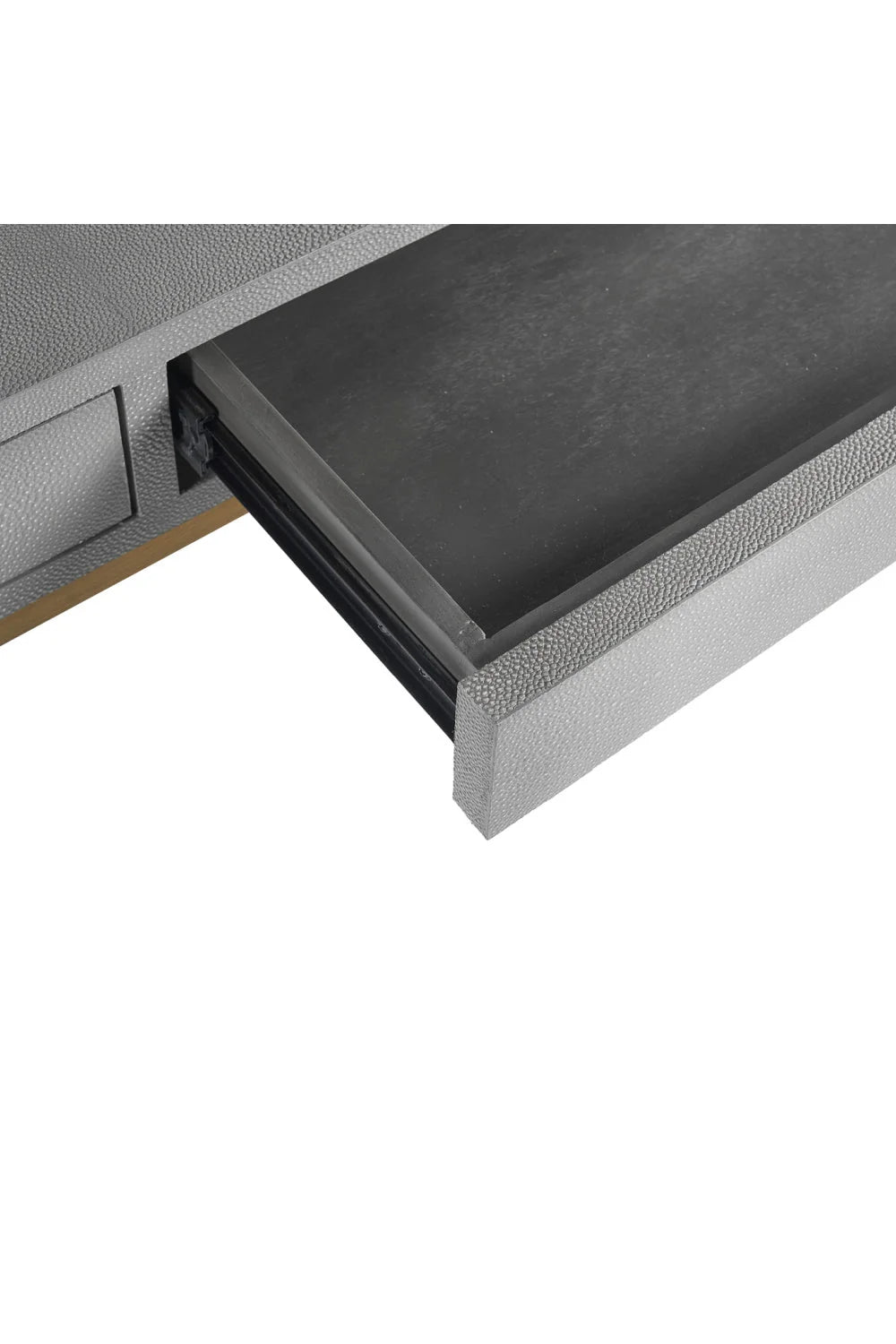 Luxury Upholstered Leather 2-Drawer Modern Desk European Style for Villa