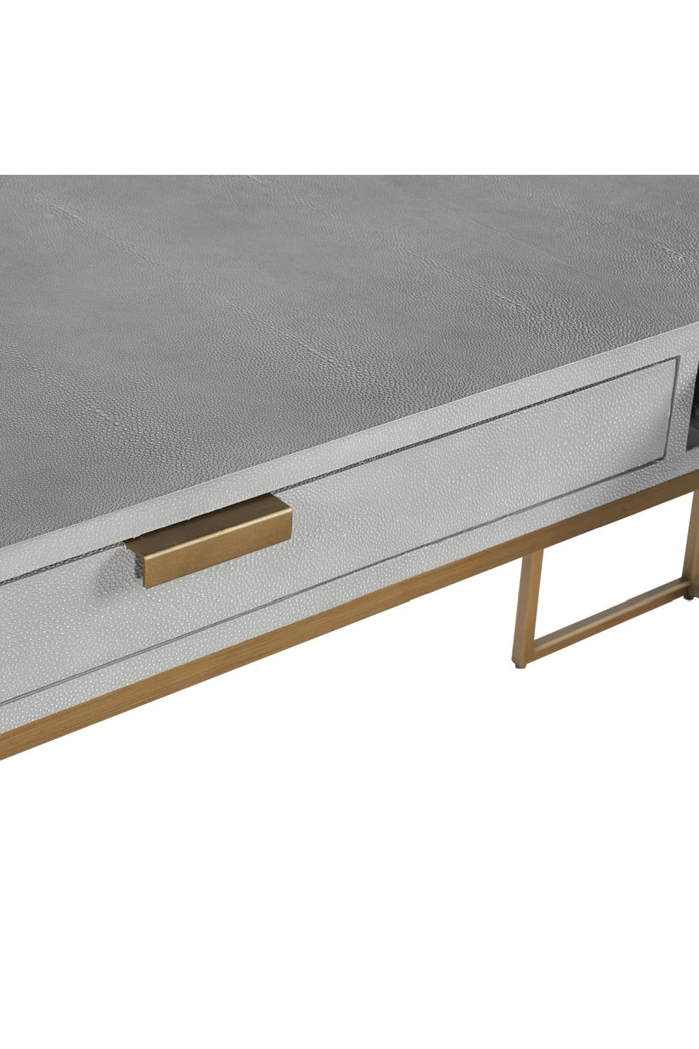 Luxury Upholstered Leather 2-Drawer Modern Desk European Style for Villa