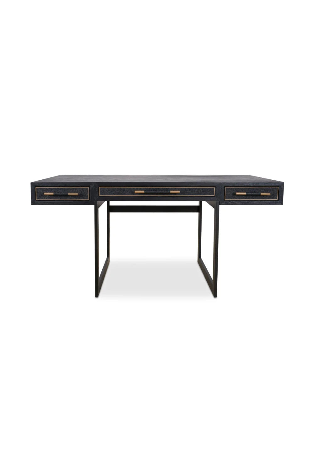 Luxury Upholstered Leather 3-Drawer Modern Desk European Style for Villa