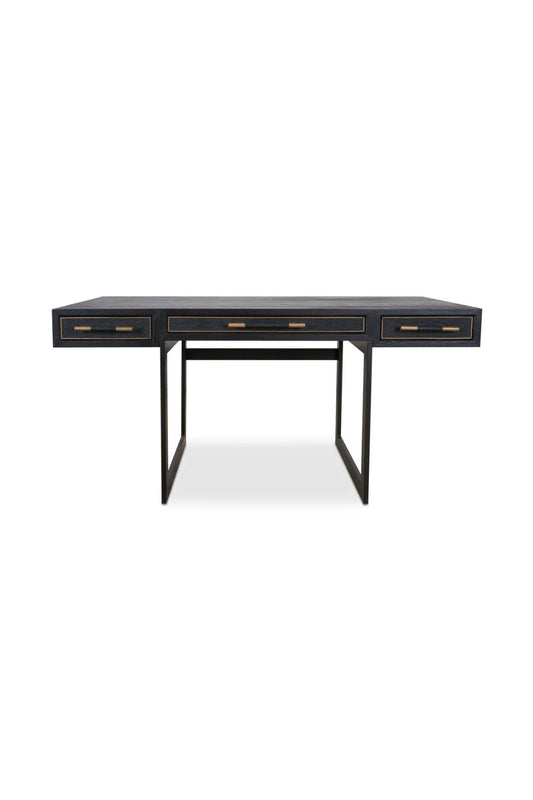 Luxury Upholstered Leather 3-Drawer Modern Desk European Style for Villa