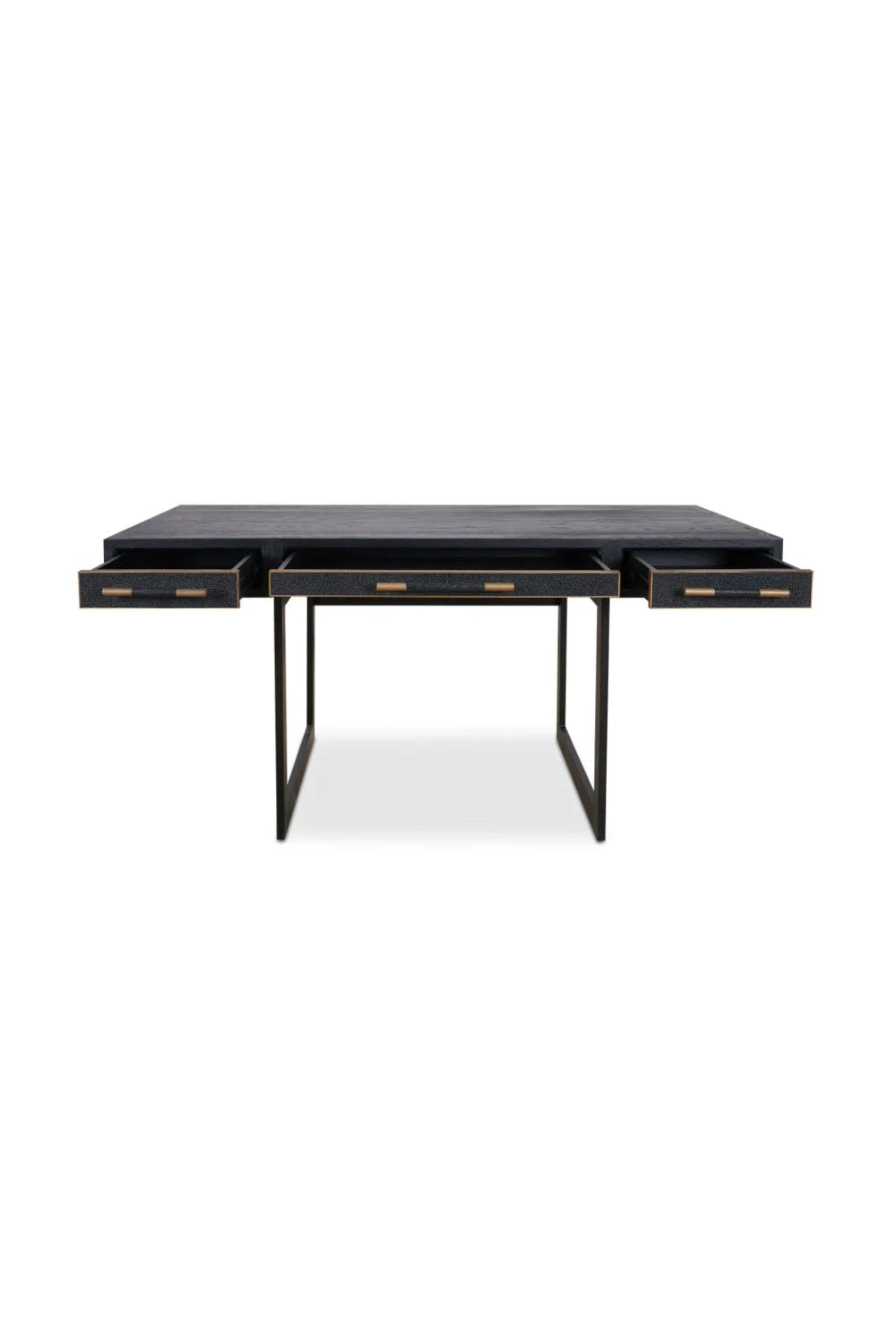 Luxury Upholstered Leather 3-Drawer Modern Desk European Style for Villa