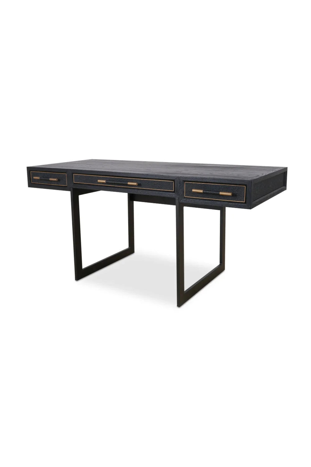 Luxury Upholstered Leather 3-Drawer Modern Desk European Style for Villa