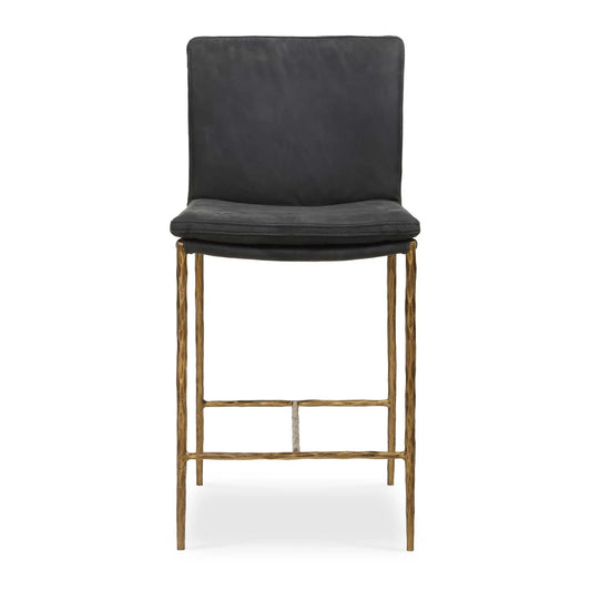 Luxury Upholstered Leather Counter Stool European Style for Villa