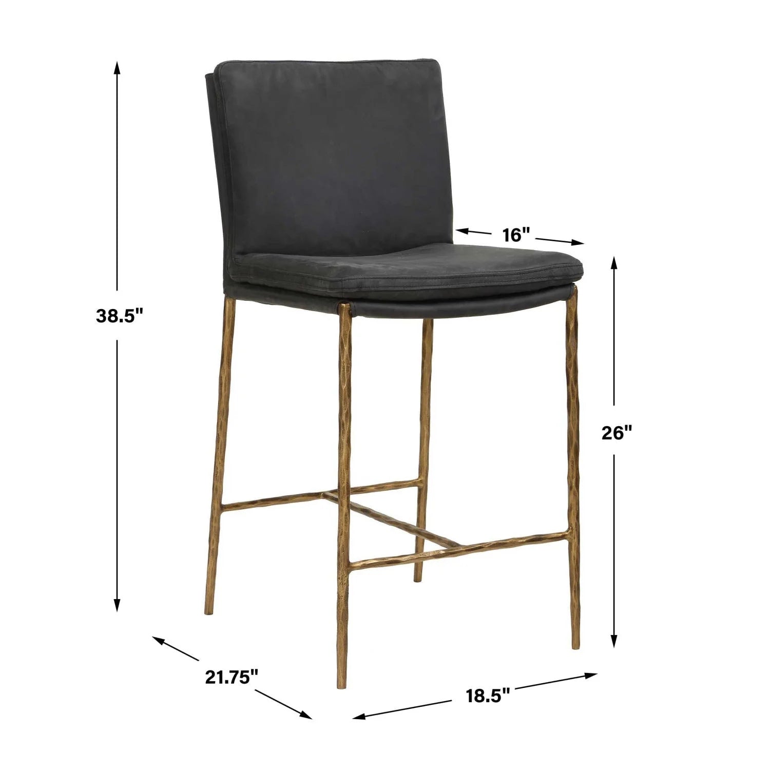 Luxury Upholstered Leather Counter Stool European Style for Villa