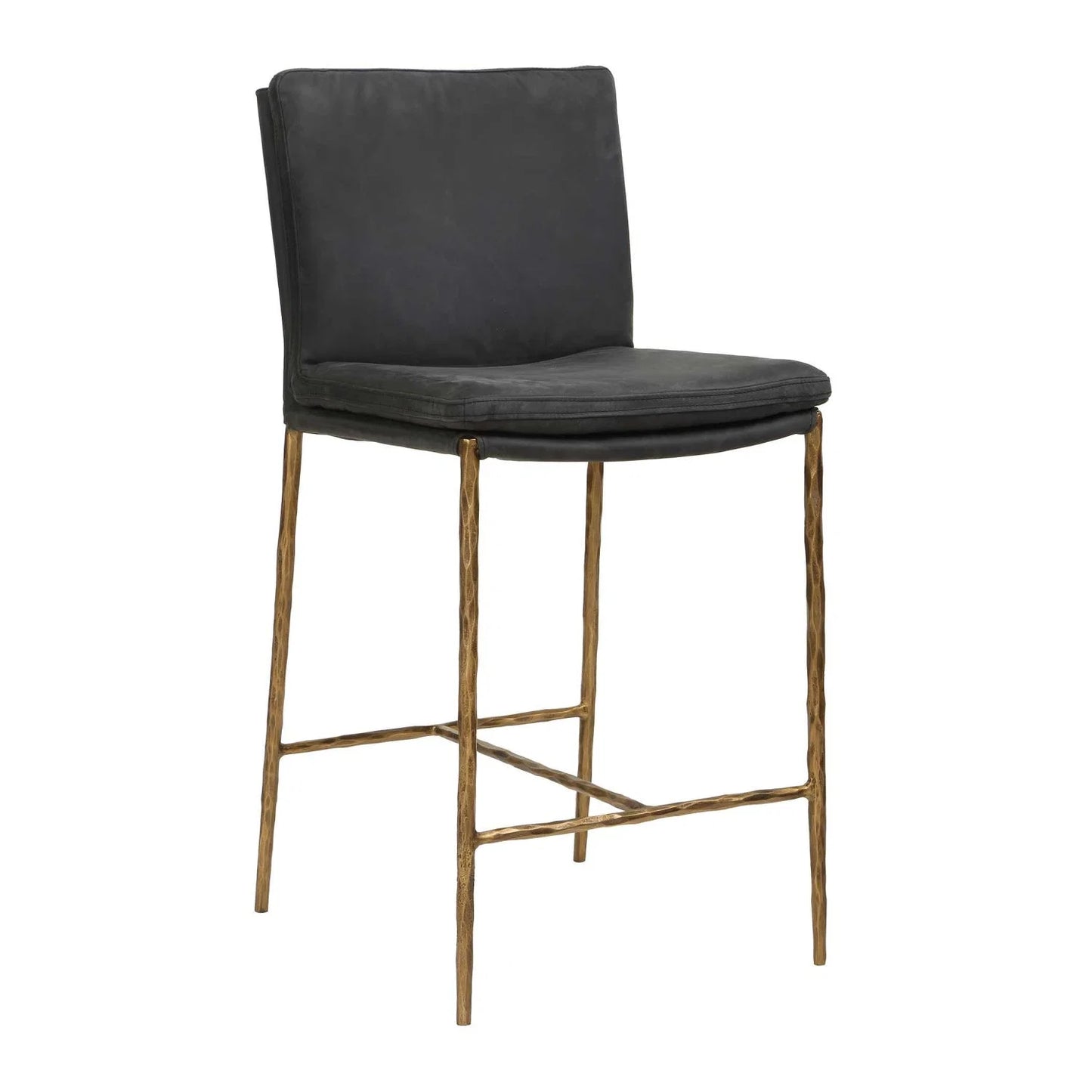 Luxury Upholstered Leather Counter Stool European Style for Villa